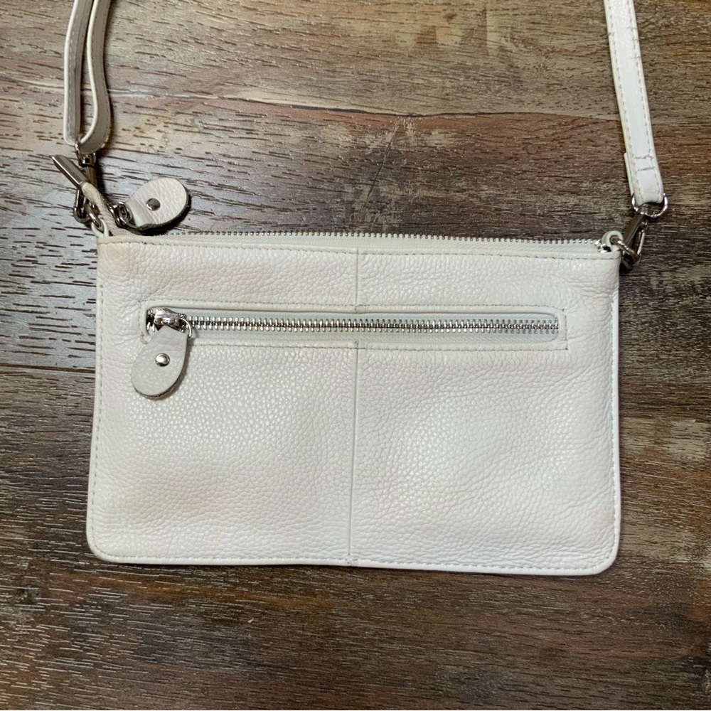 Befen Genuine Leather Crossbody Bag Small White Multi-Pocket Purse - Picture 6 of 6